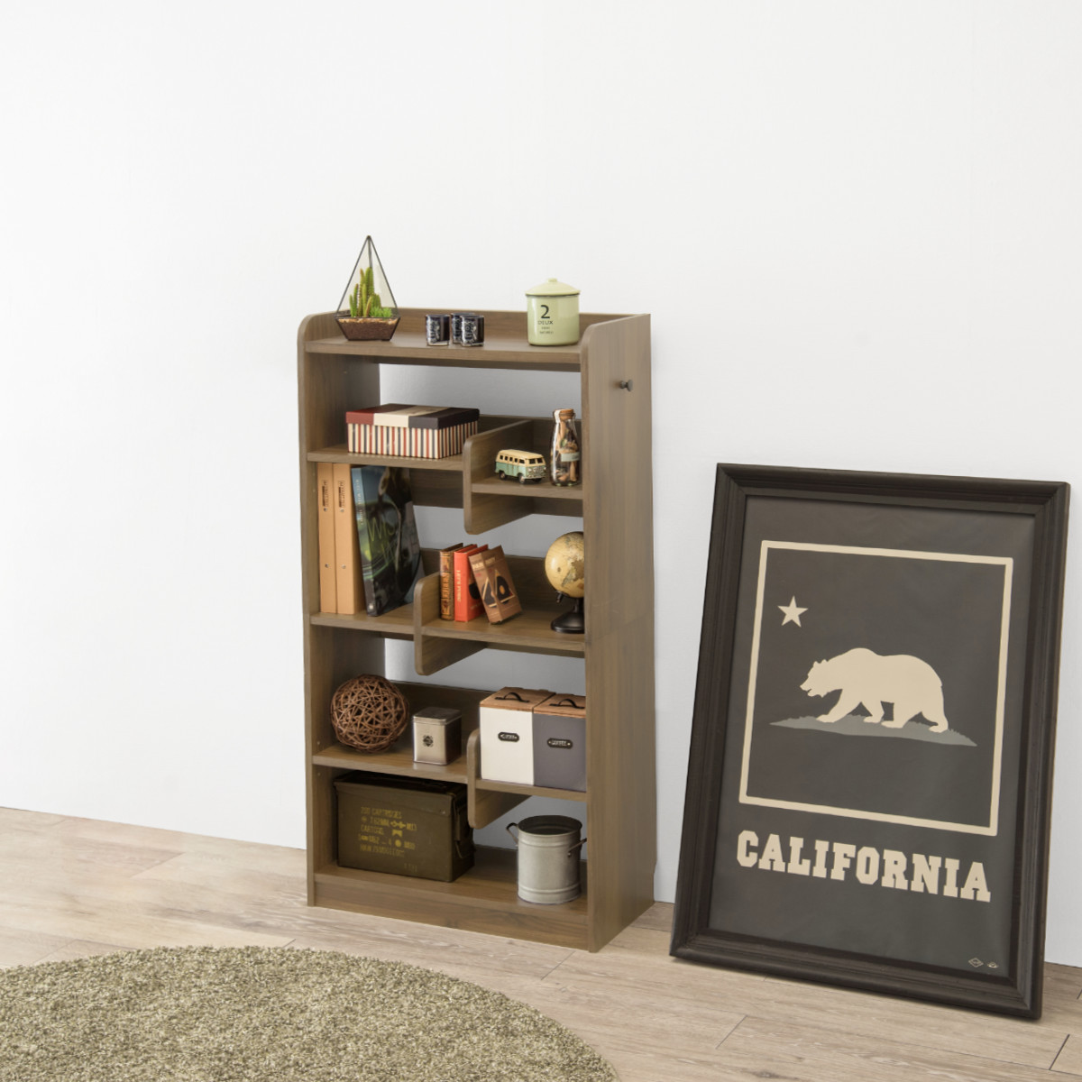 HAGiHARA（萩原） ディスプレイラック 幅60cm ハイタイプ 可動棚 A4