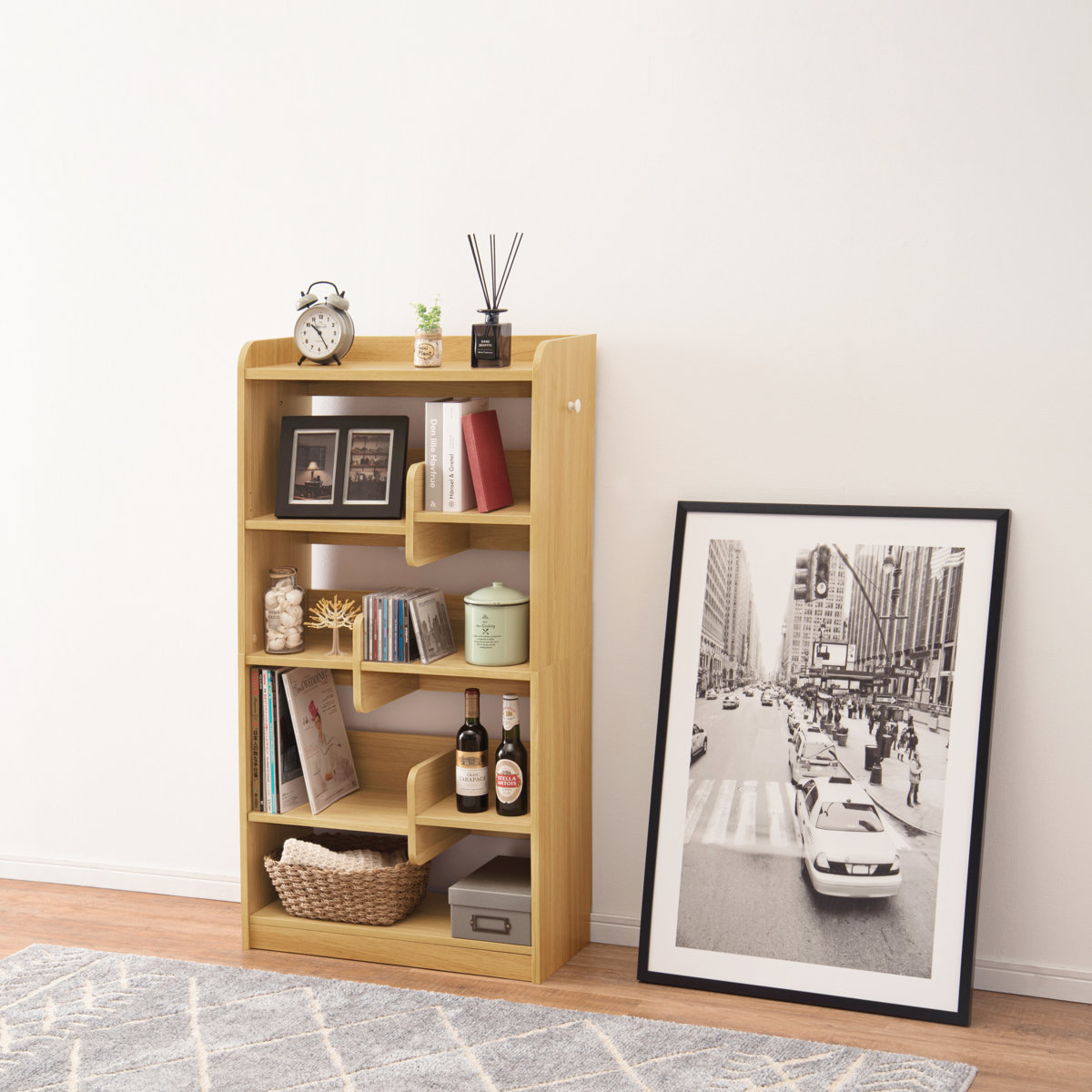 HAGiHARA（萩原） ディスプレイラック 幅60cm ハイタイプ 可動棚 A4