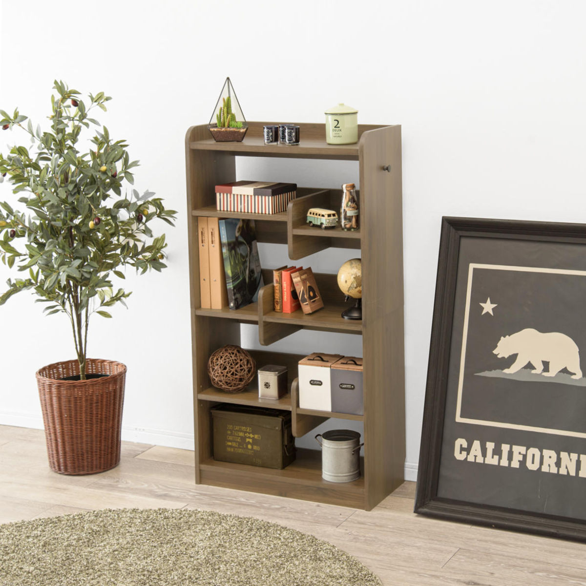 HAGiHARA（萩原） ディスプレイラック 幅60cm ハイタイプ 可動棚 A4