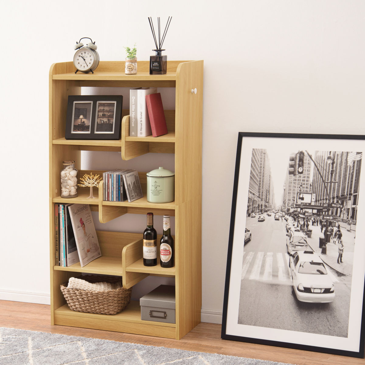 HAGiHARA（萩原） ディスプレイラック 幅60cm ハイタイプ 可動棚 A4