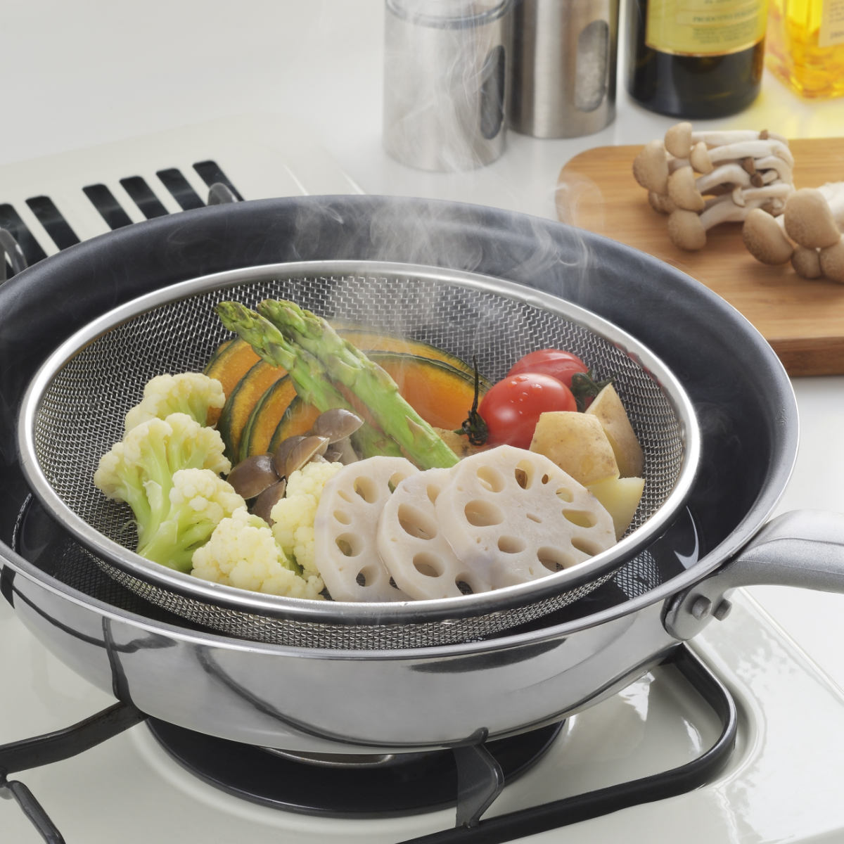 さる ヨシカワ 浅ザル 22cm 生活のかたち ステンレス製 脚付き 日本製