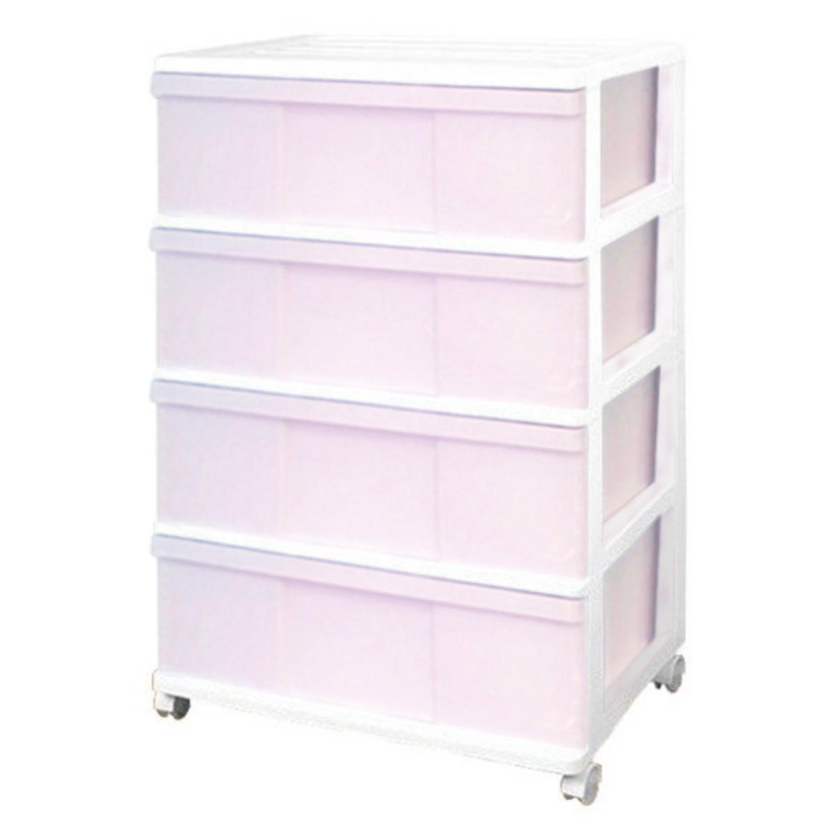 チェスト ワイド 収納ケース 4段 キャスター付き パステルカラー 幅60