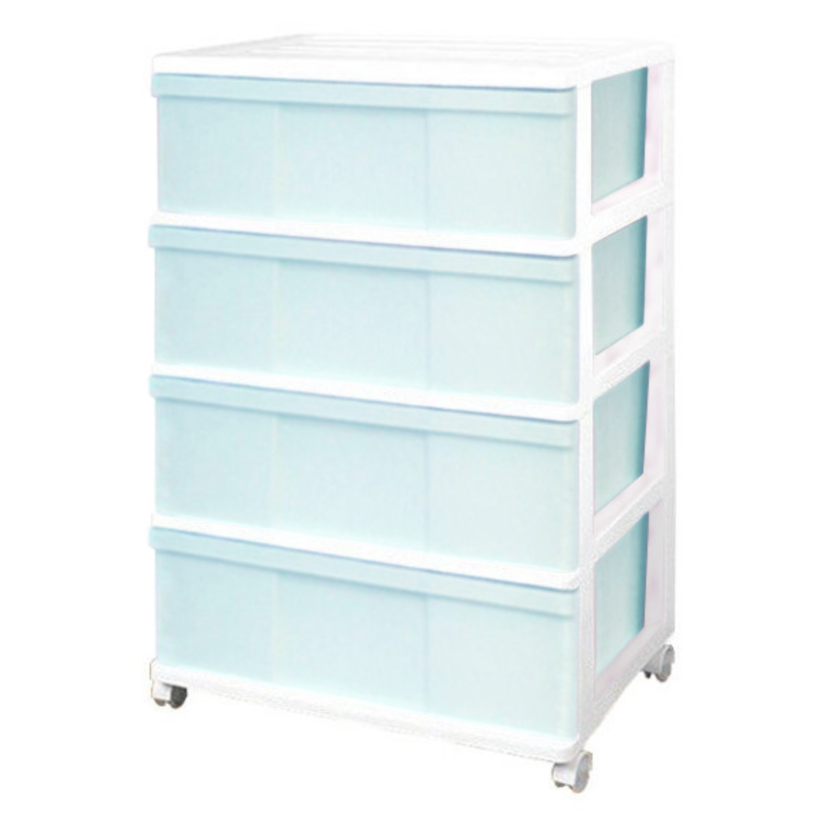チェスト ワイド 収納ケース 4段 キャスター付き パステルカラー 幅60