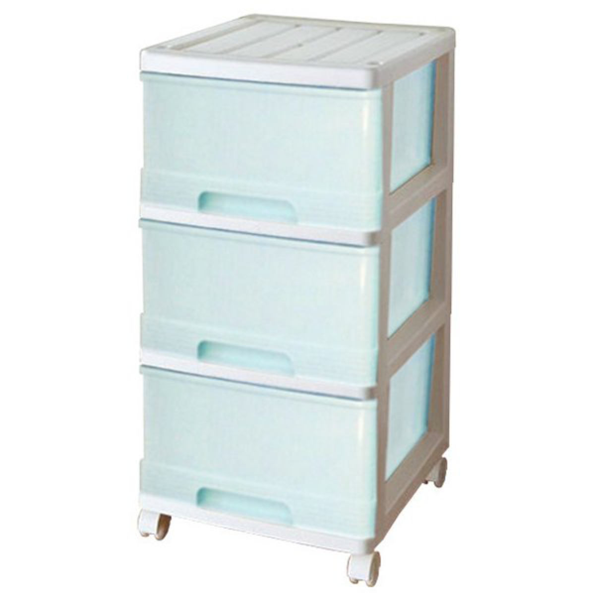 チェスト 深型 収納ケース 3段 キャスター付き パステルカラー 幅34.5