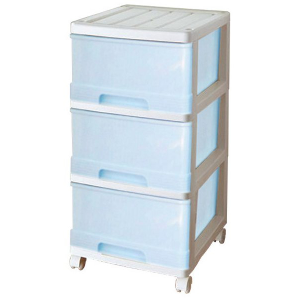 チェスト 深型 収納ケース 3段 キャスター付き パステルカラー 幅34.5