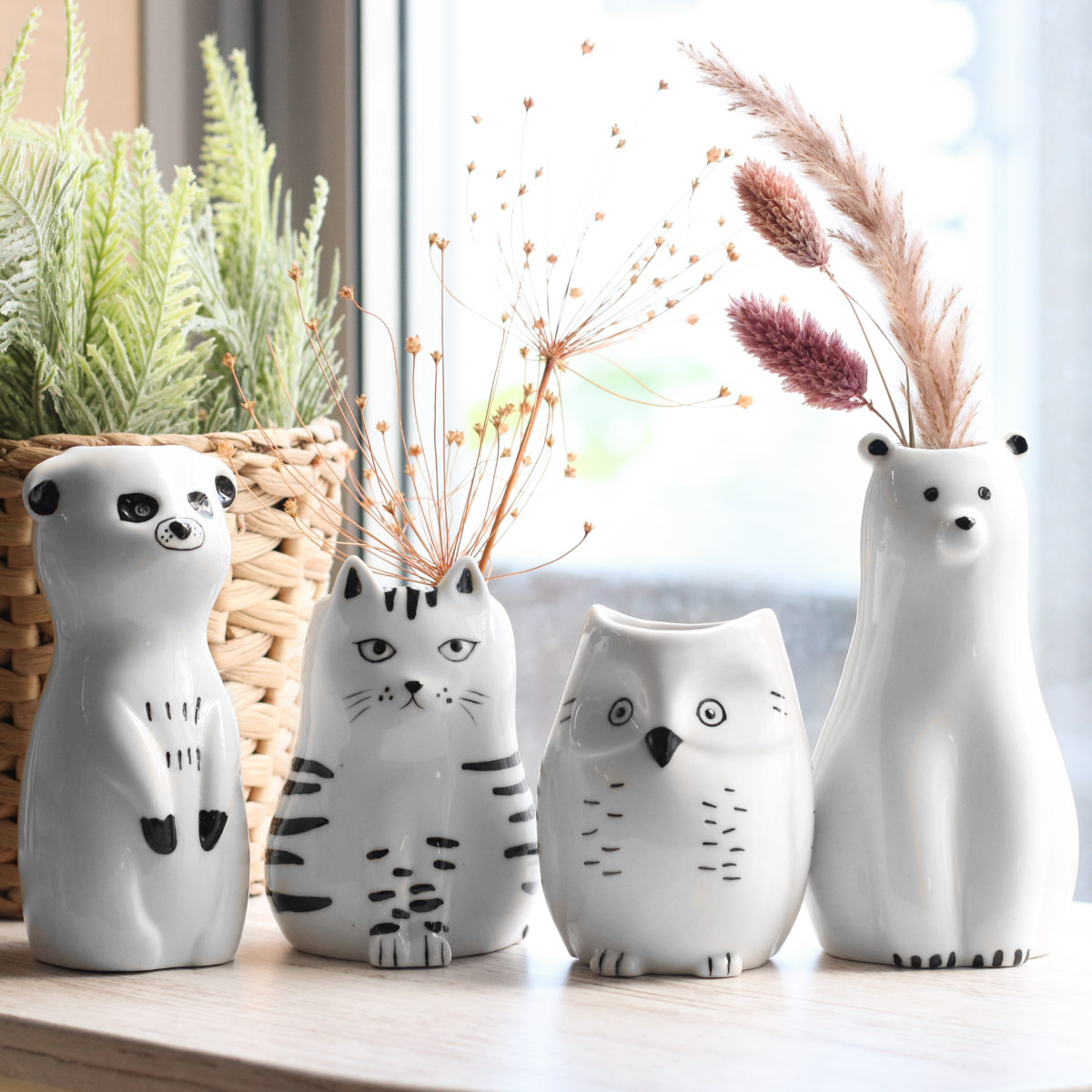 creer（クレエ） 花瓶 シナリー モチーフフラワーベース ネコ