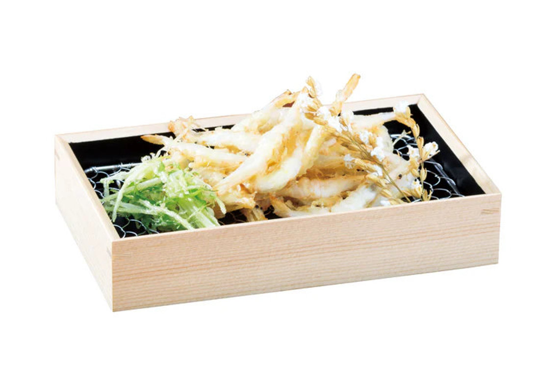 盛り皿 20cm クリア 内黒 天ぷら盛皿 木製 ステンレス （ 天ぷら 皿 中