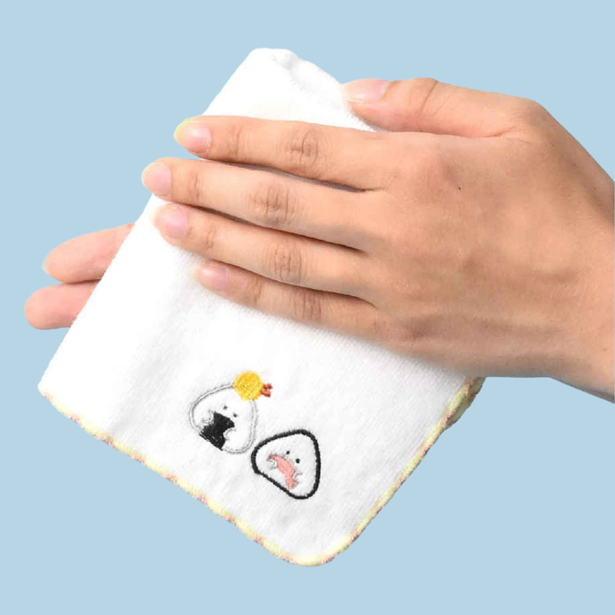 タオル ハンドタオル ぎゅっとおにぎりさん 刺繍 25×25cm