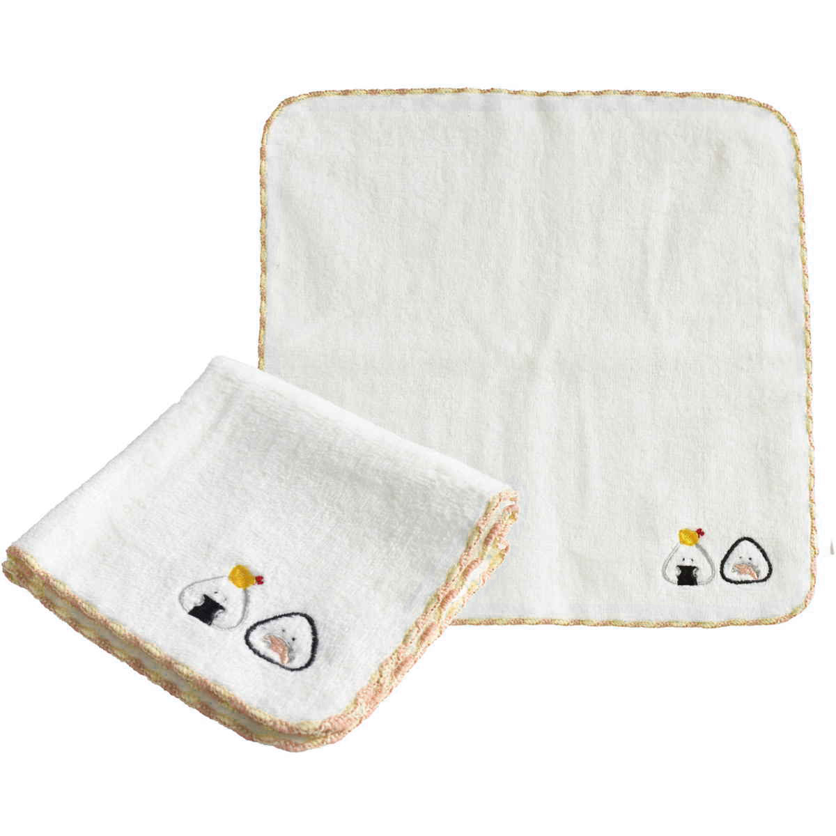 タオル ハンドタオル ぎゅっとおにぎりさん 刺繍 25×25cm （ ハンド