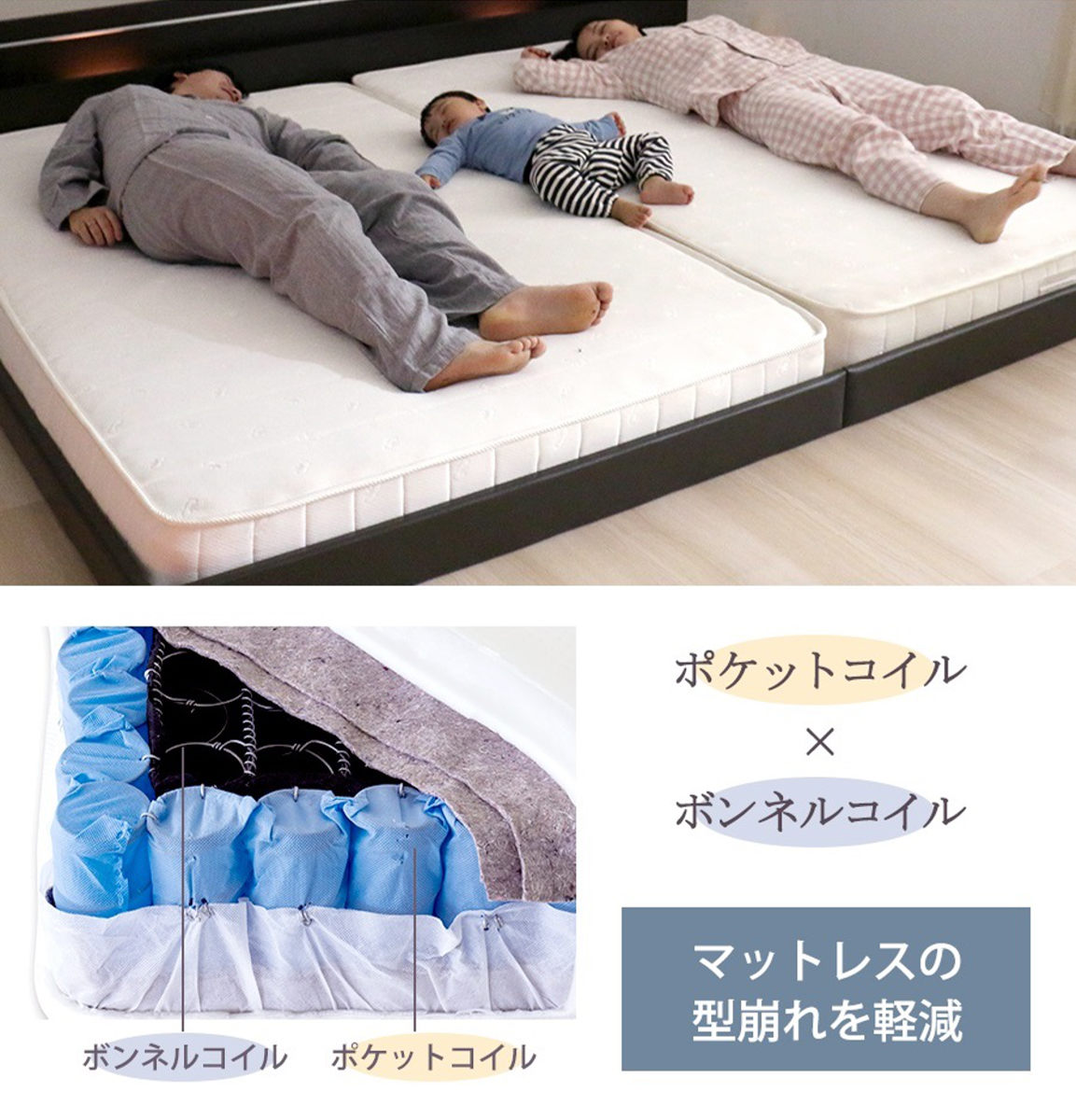 友澤木工 マットレス ダブル ポケット＆ボンネルコイル 圧縮梱包