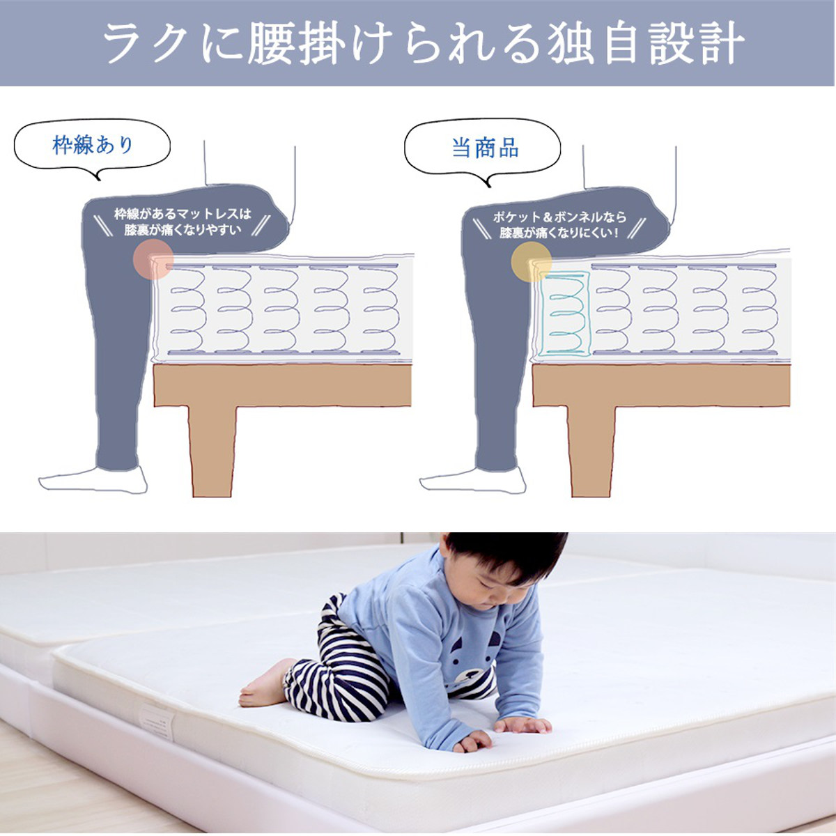 友澤木工 マットレス ダブル ポケット＆ボンネルコイル 圧縮梱包