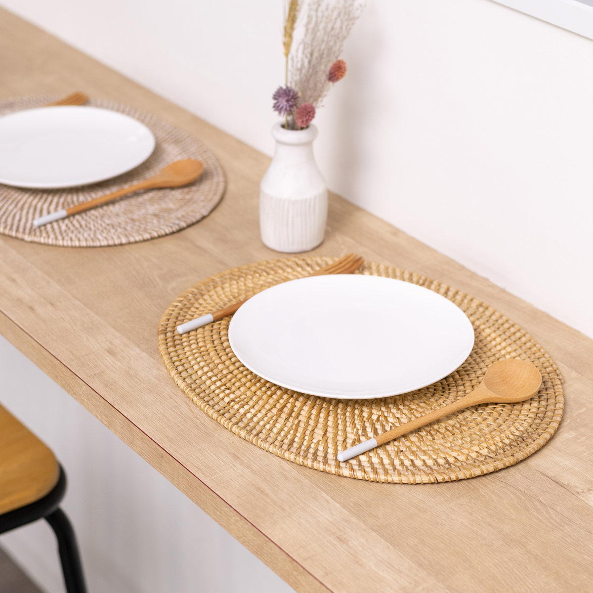 ランチョンマット ラタン プレイスマット オーバル 楕円形