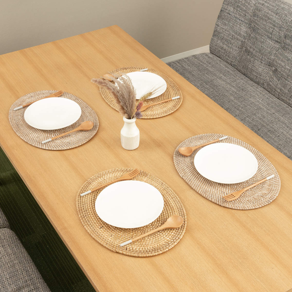 ランチョンマット ラタン プレイスマット オーバル 楕円形