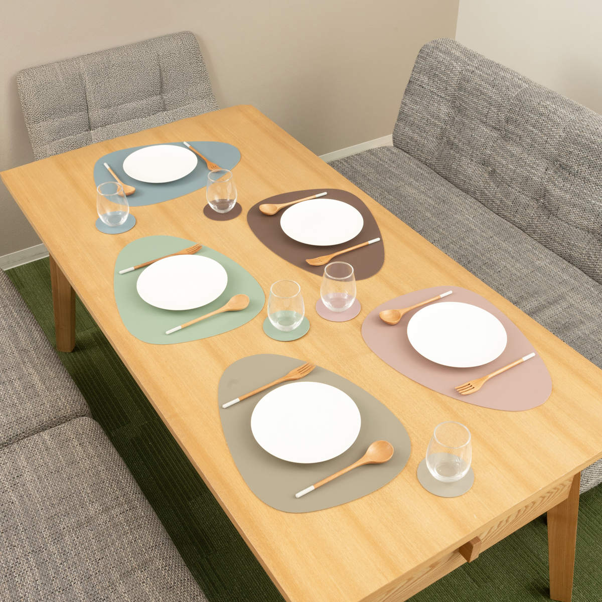 ランチョンマット　２点 ランチョンマット ziczac トゥーゴー プレイスマット ストーン