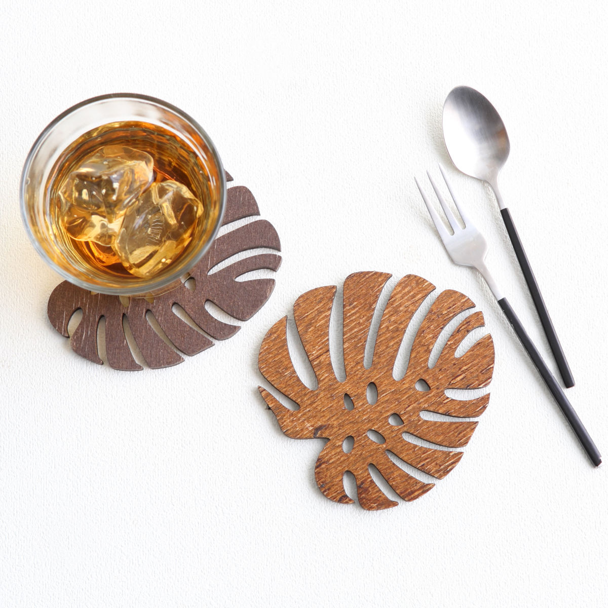 コースター 木製 ZICZAC BIRCH Coaster Monstera （ ジックザック 木製