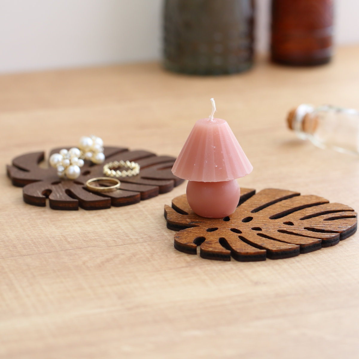 コースター 木製 ZICZAC BIRCH Coaster Monstera （ ジックザック 木製