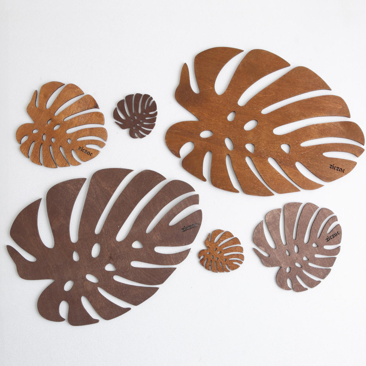 コースター 木製 ZICZAC BIRCH Coaster Monstera （ ジックザック 木製 