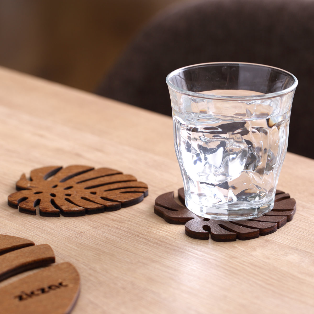 deviseworks 木製コースター コースター 木製 ZICZAC BIRCH Coaster Monstera （ ジックザック 木製