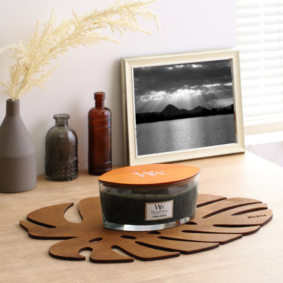 ランチョンマット 木製 ZICZAC BIRCH Placemat Monstera