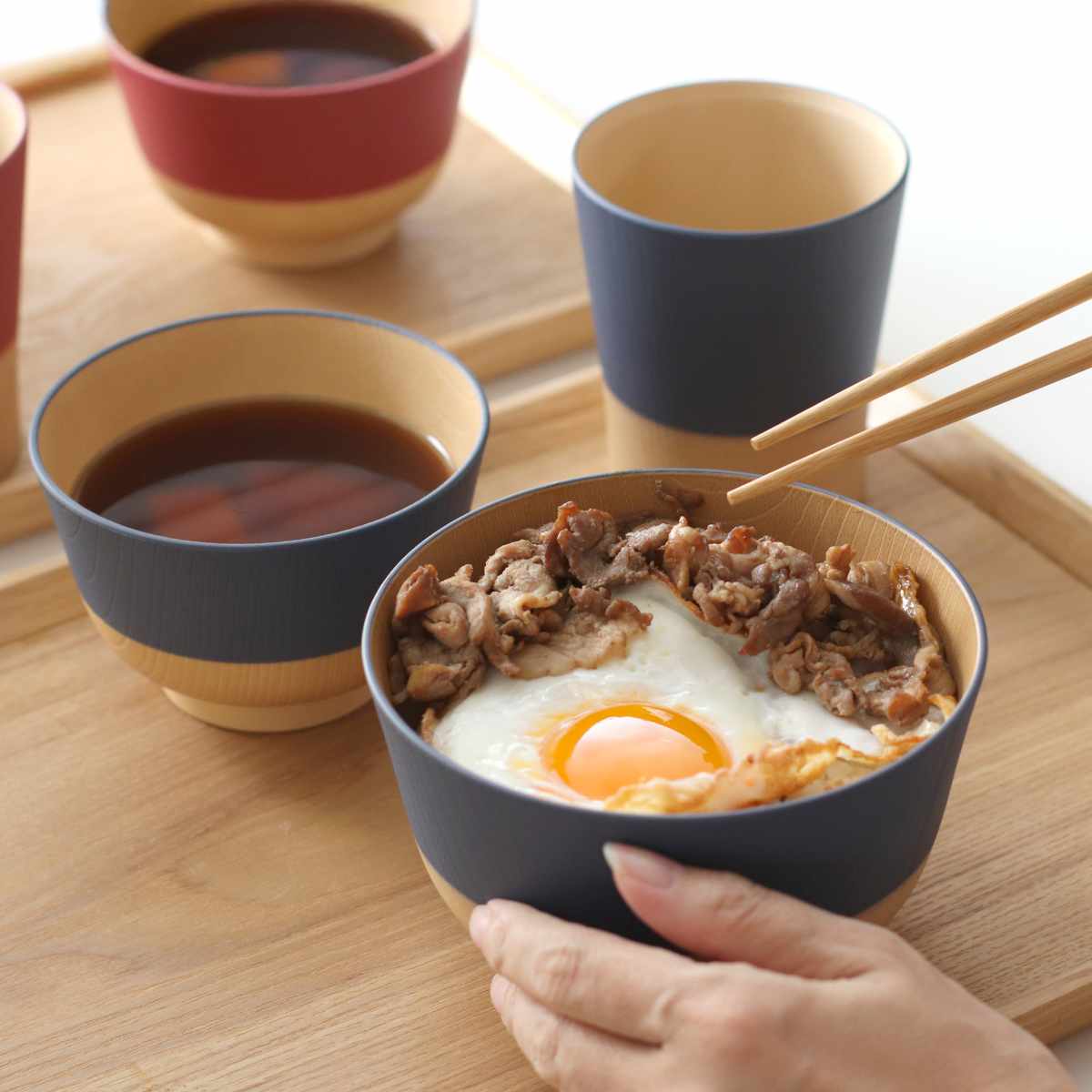 どんぶり やさしい彩り 2個入 （ 日本製 電子レンジ対応 食洗機対応 丼