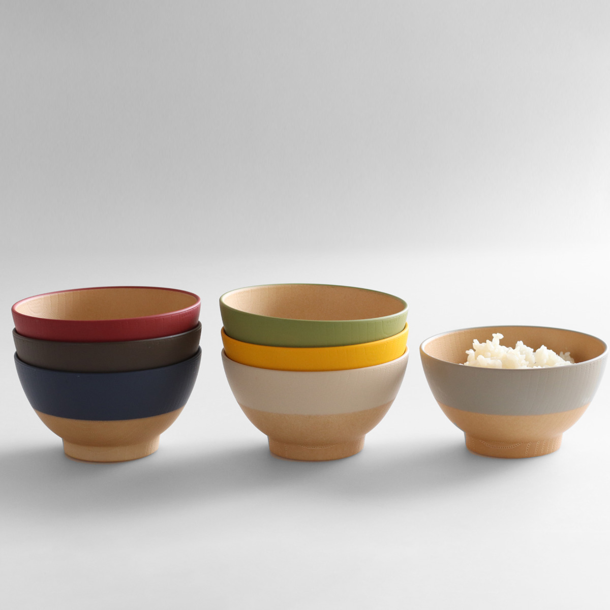 茶碗 12cm やさしい彩り 抗菌 飯椀 同色5個セット （ 日本製 電子