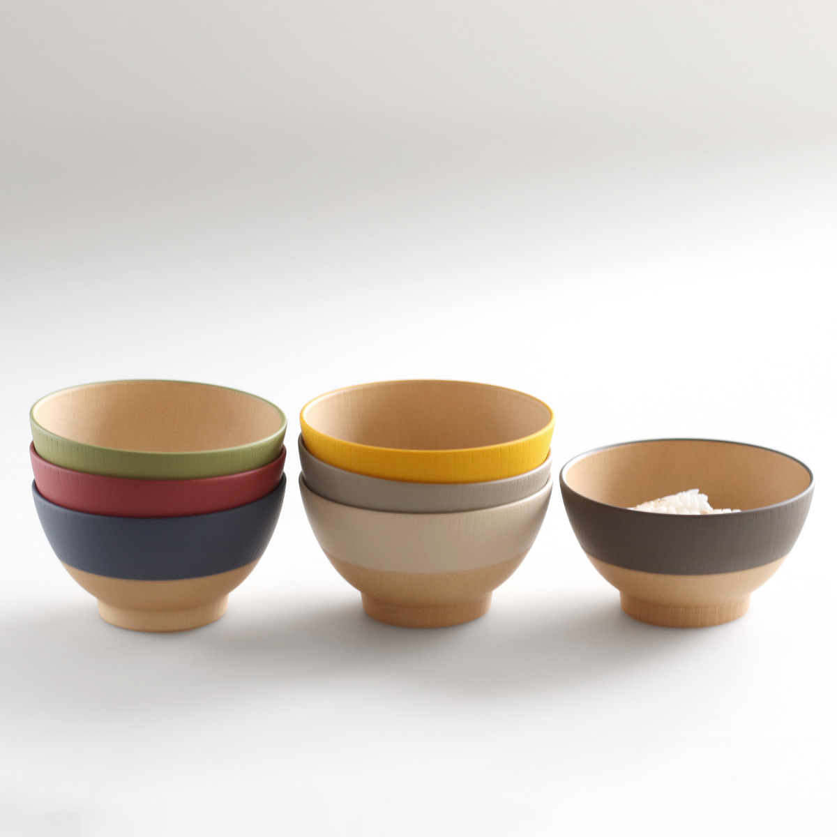 茶碗 10.5cm やさしい彩り 抗菌 キッズ 飯椀 同色5個セット （ 日本製