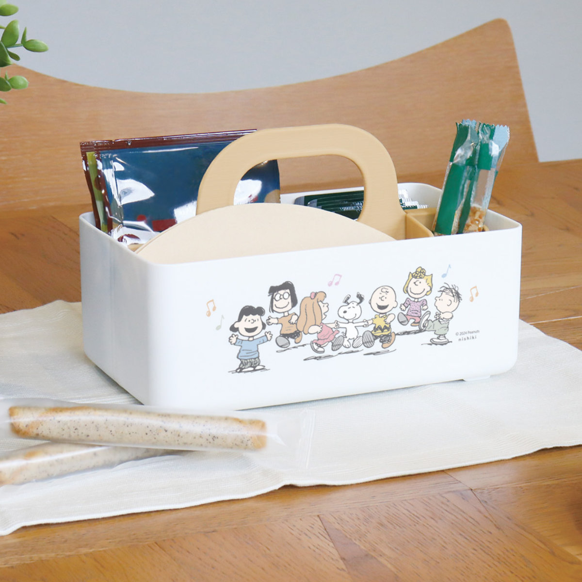 錦化成 収納ボックス ミニモッテケース スヌーピー 小物入れ 幅20.7