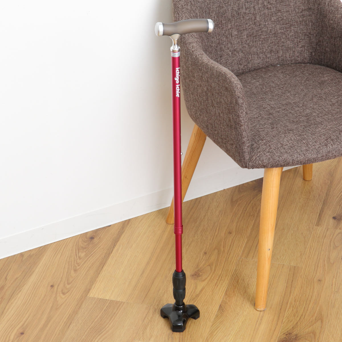 マキテック 杖 自立式 伸縮 もっちートリプル サスペンション シリコン