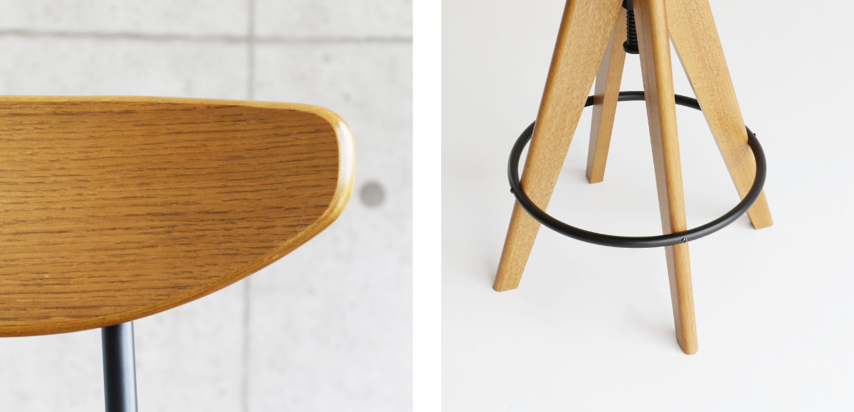 カウンターチェア 座面高62〜76.5cm Bar Stool Rasic （ 回転 高さ調節