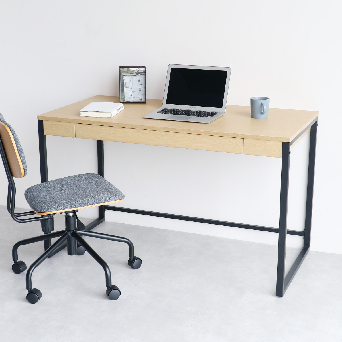 ワークデスク 幅120cm 引出し付 Simple Desk （ デスク 机 シンプル 