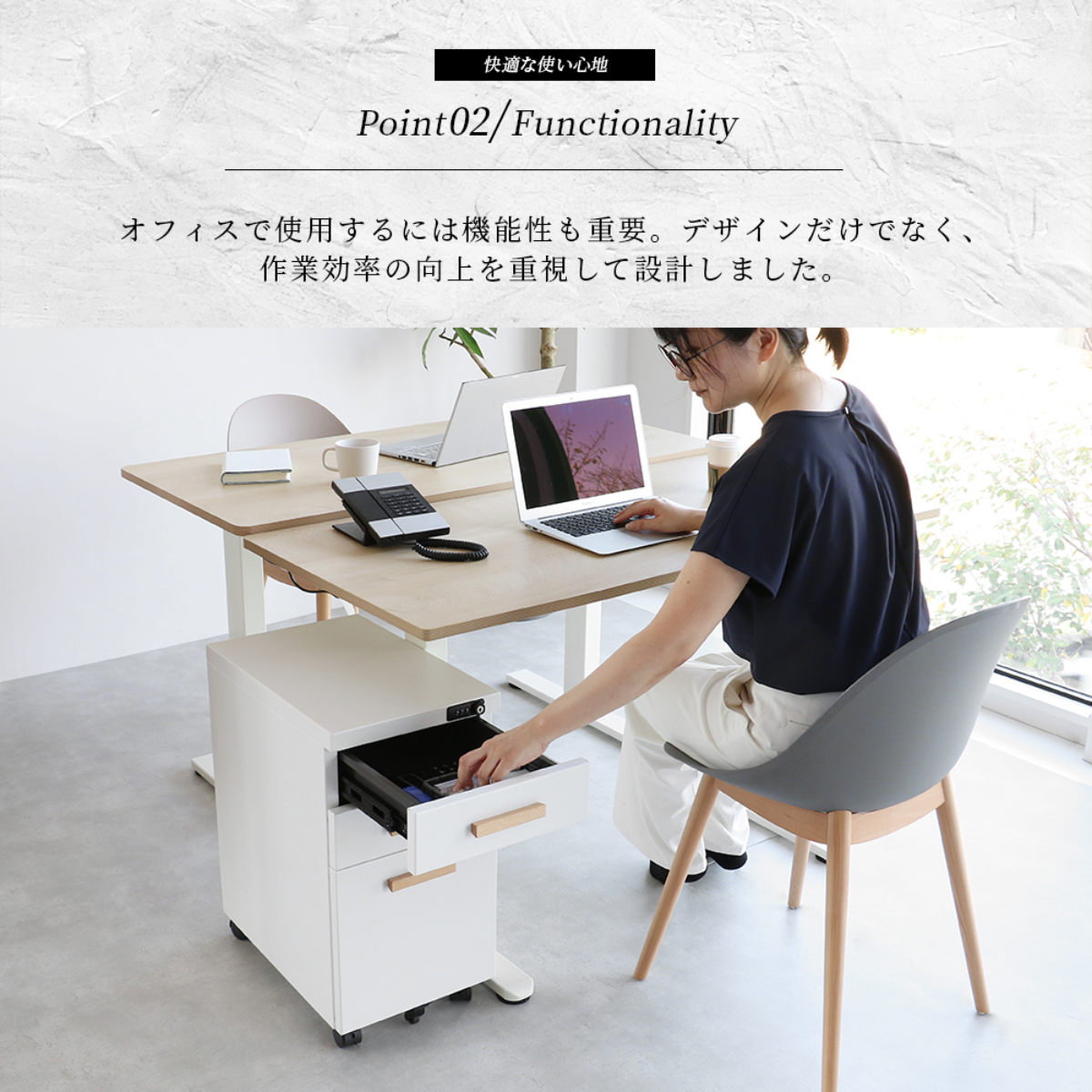【新品・送料無料】リビング・オフィスの収納に最適なルームワゴン3段 通販 MKE-403 高さ495 奥行400 幅400 E型3段引出付きリビングワゴン キッチン収納・ラック