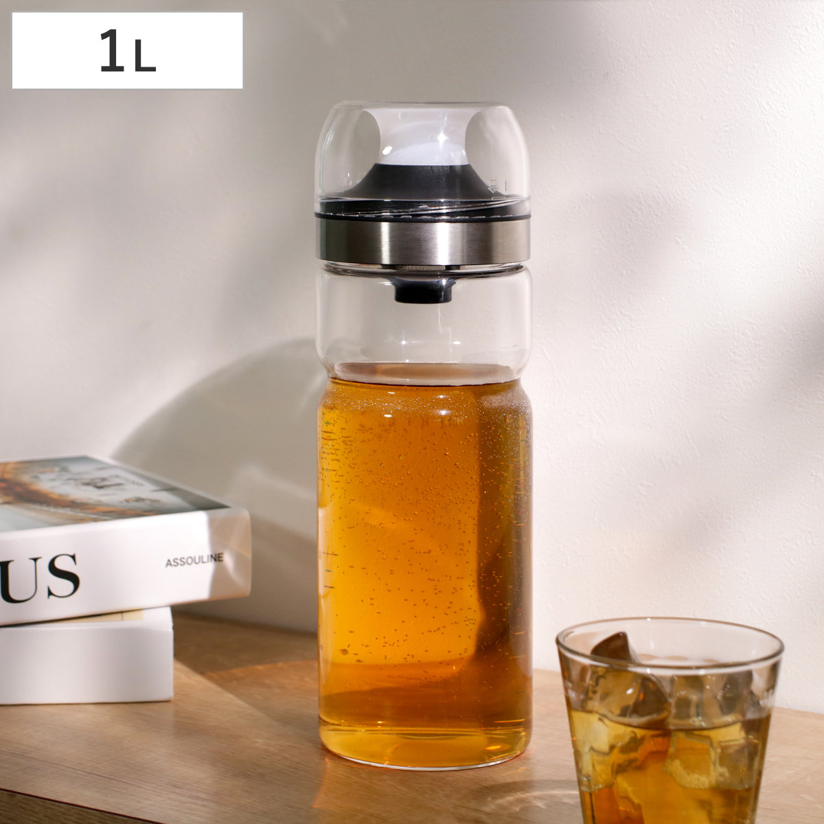 ガラス製　耐熱ティーボトル　熱湯用　１L ティーボトル 1L Felio 耐熱ガラス （ 冷水筒 ピッチャー 水差し 麦茶
