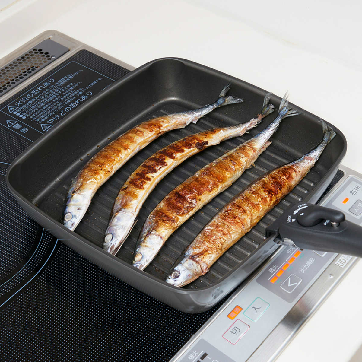 アイメディア 四角いフライパン 26cm IH対応 着脱ハンドル付き 蓋付き