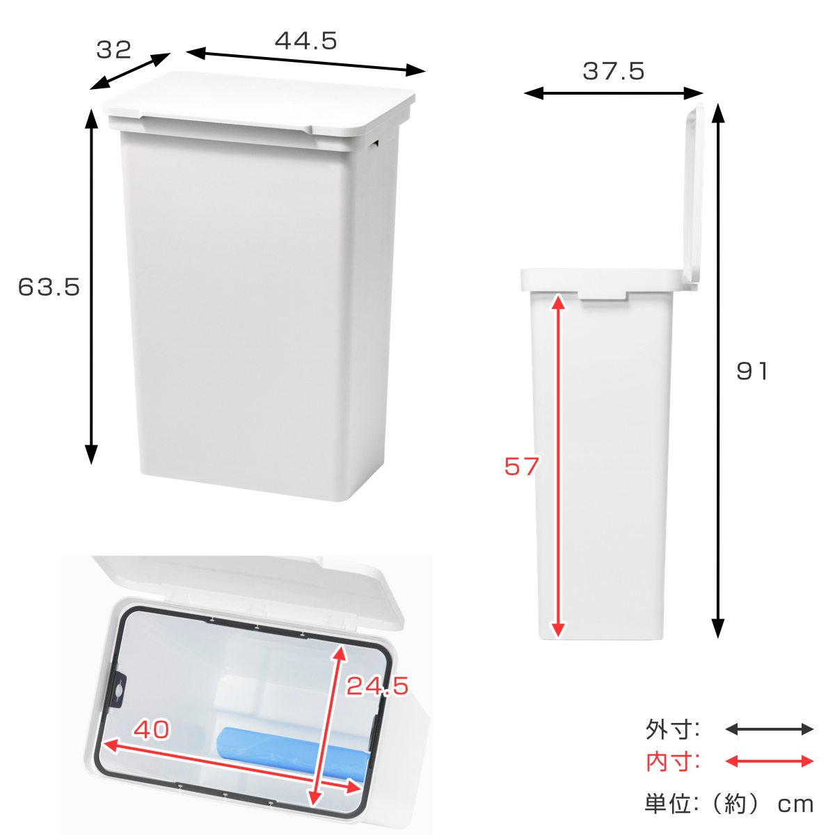 Like-it（ライクイット） ゴミ箱 52L 屋外でも使えるダストボックス