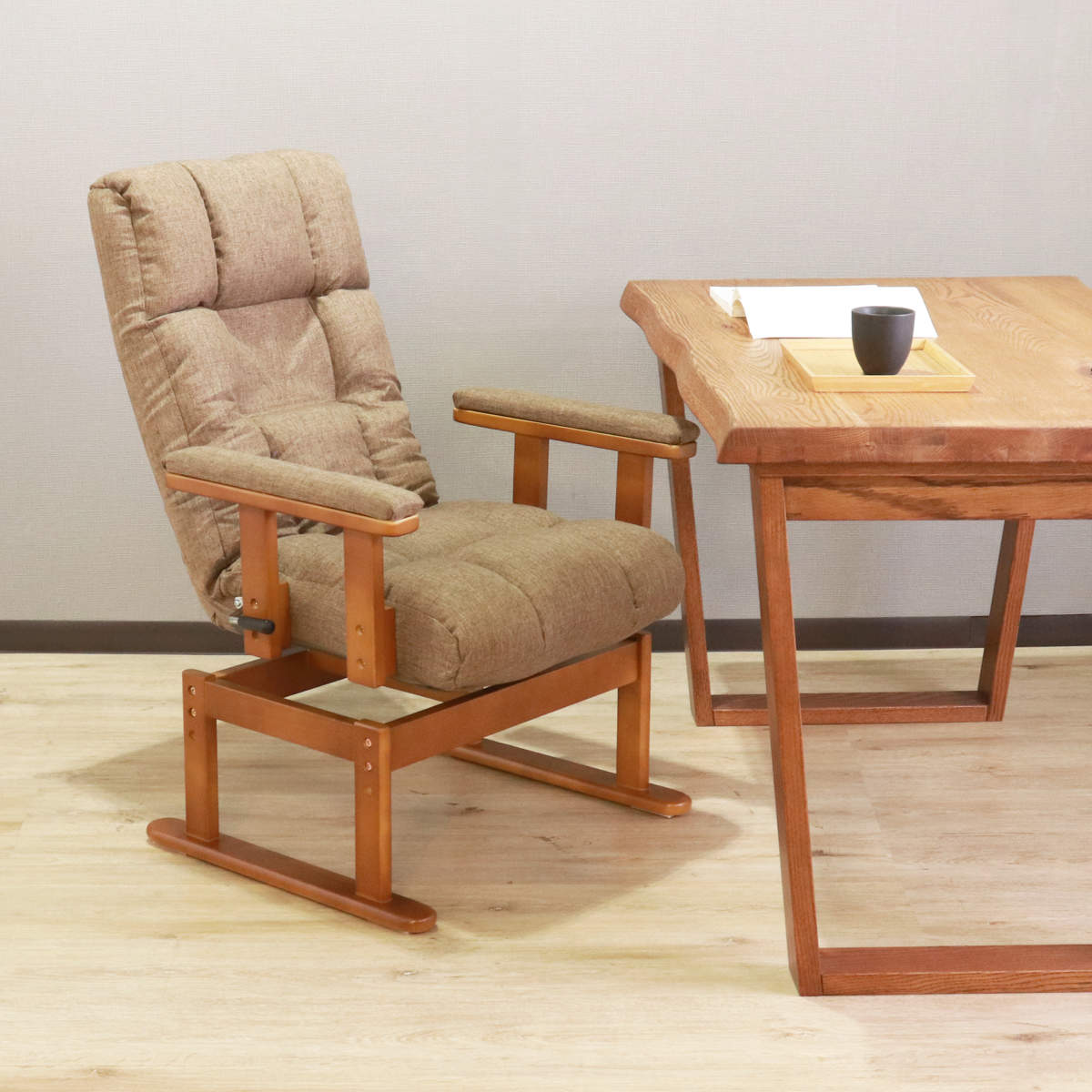 リクライニングチェア 回転式 高座椅子 肘付回転高座椅子 オールデイ