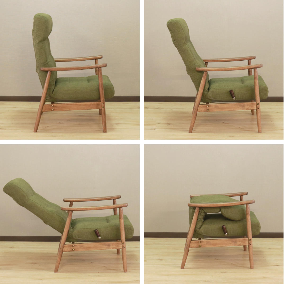 リクライニングチェア 高座椅子 マインズ （ ハイバック 肘付