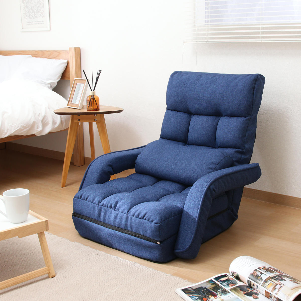 不二貿易（Fuji Boeki） 座椅子 コンパクト 折りたたみ 4way （ フロア