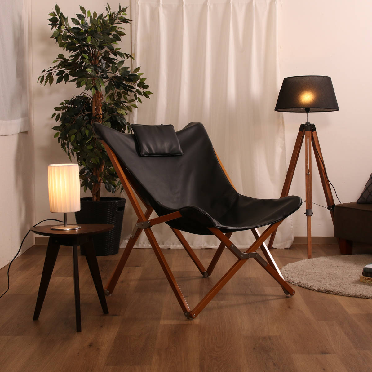 不二貿易（Fuji Boeki） ラウンジチェア 折りたたみ レザー調