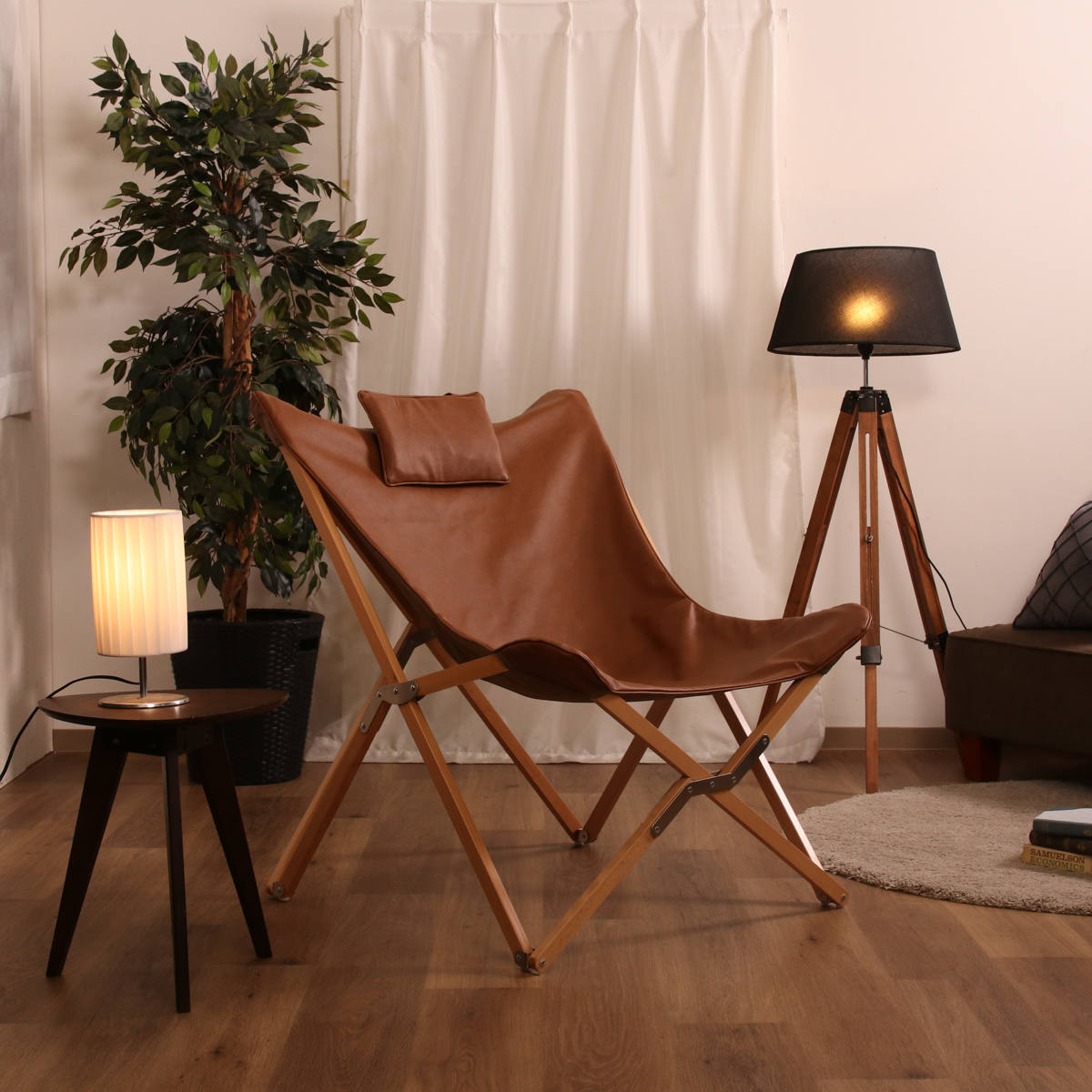 不二貿易（Fuji Boeki） ラウンジチェア 折りたたみ レザー調