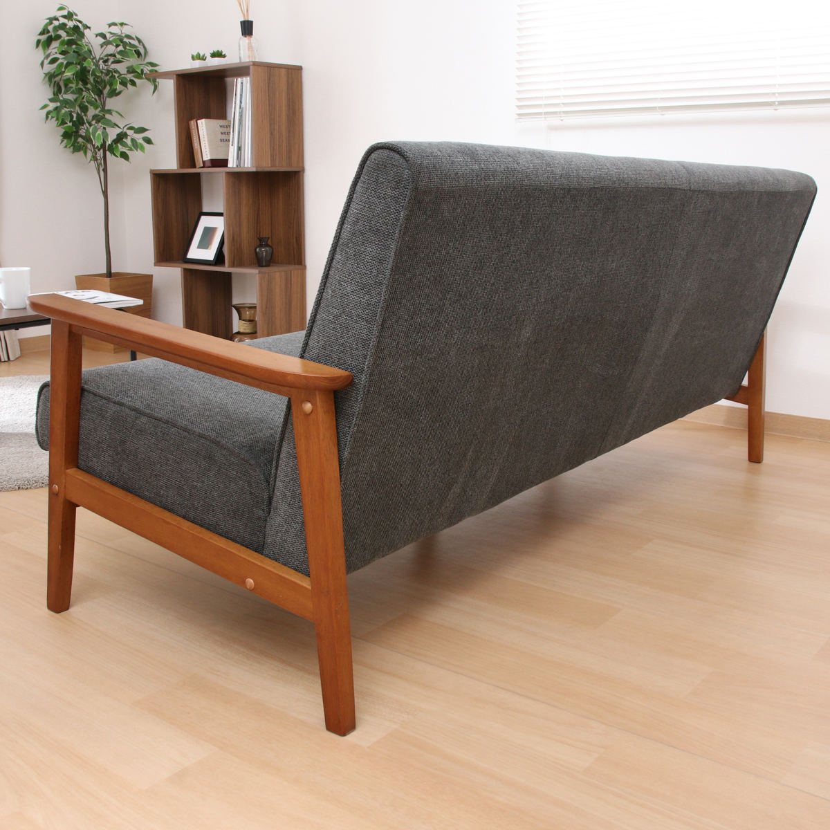 不二貿易（Fuji Boeki） ソファ 3人掛け 座面高36cm 厚手ファブリック