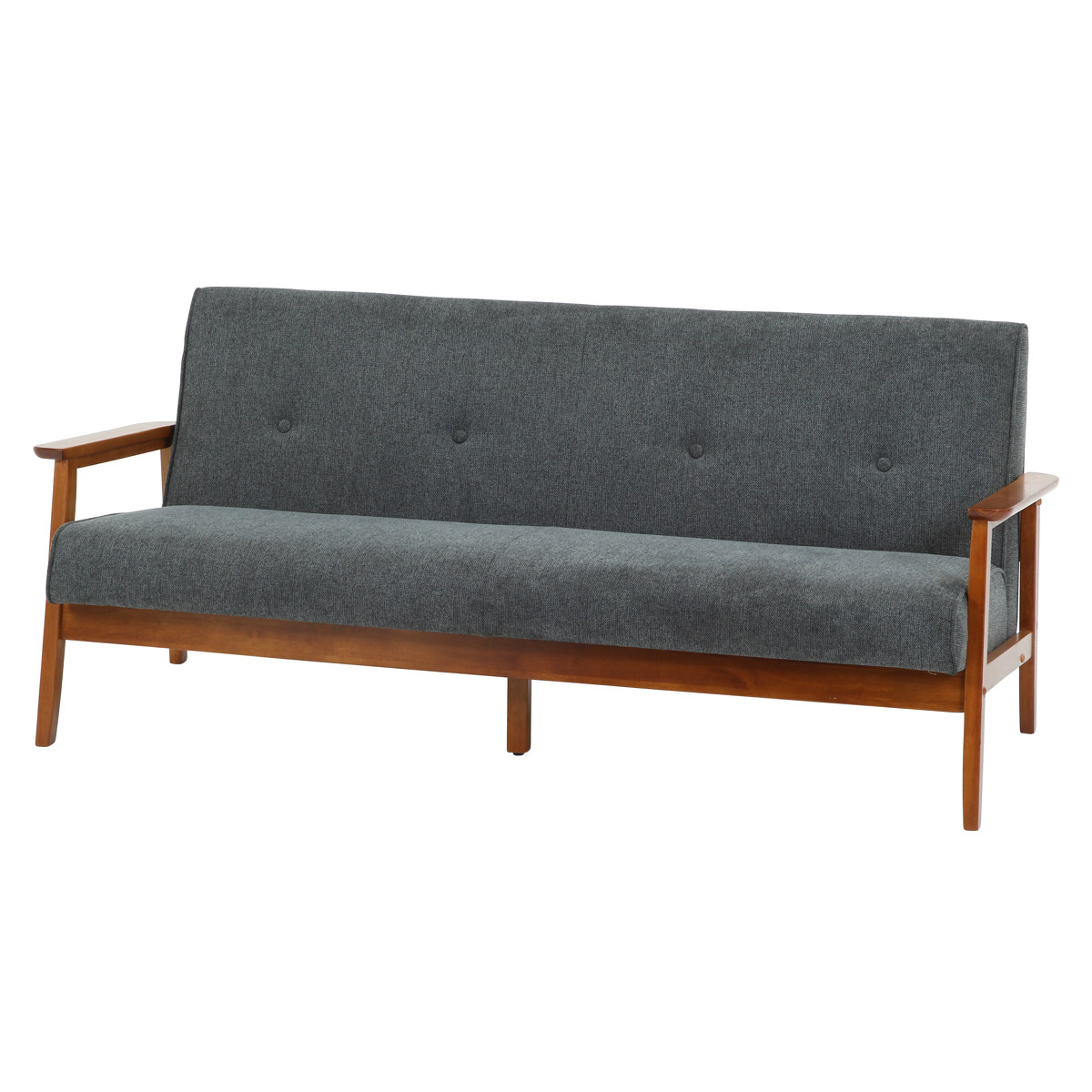 不二貿易（Fuji Boeki） ソファ 3人掛け 座面高36cm 厚手ファブリック