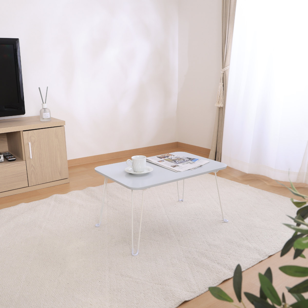 不二貿易（Fuji Boeki） ローテーブル 折りたたみ 幅60cm くすみカラー