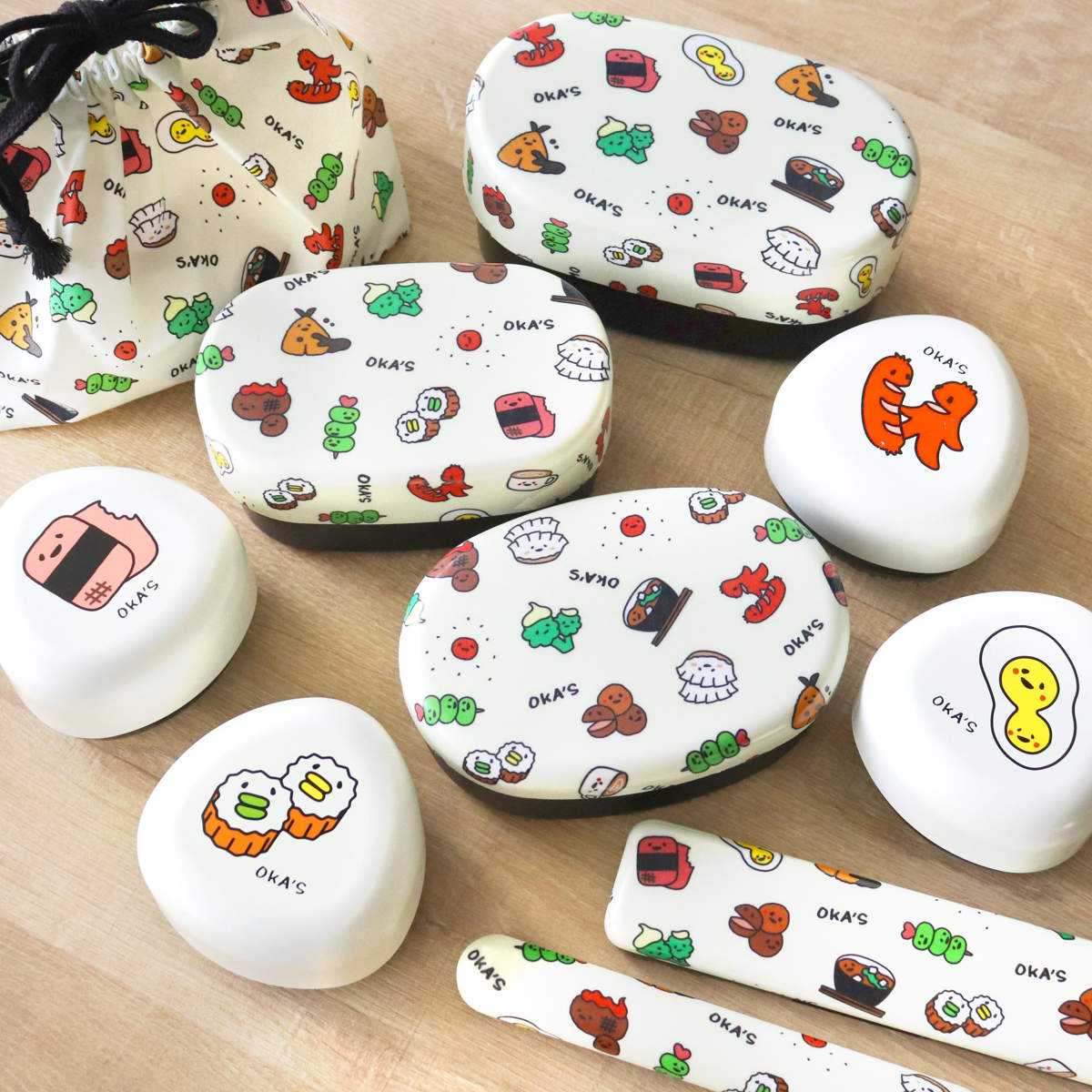 HAKOYA 弁当箱 570ml 2段 布貼小判弁当 570 OKA'S （ お弁当箱 レンジ