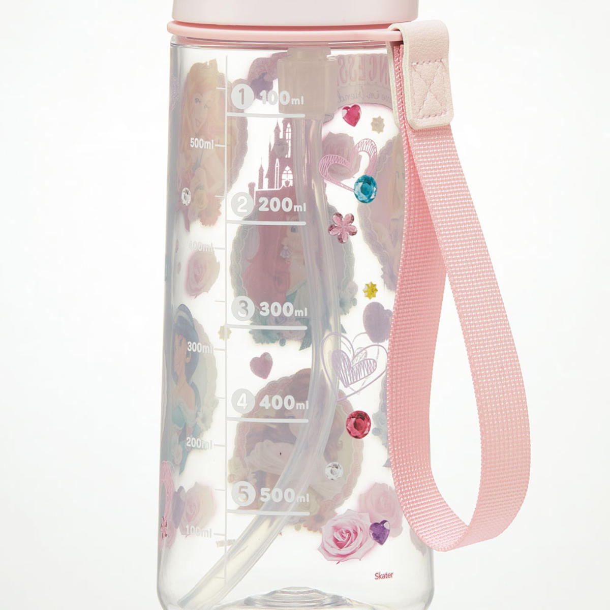 スケーター 水筒 630ml ワンプッシュストローボトル プリンセス