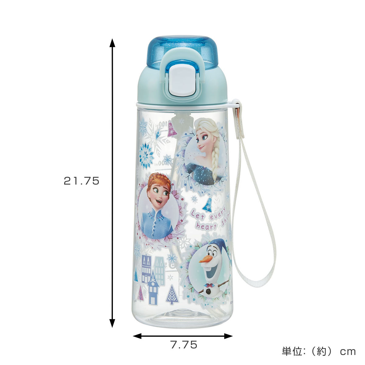 スケーター 水筒 630ml ワンプッシュストローボトル アナと雪の女王