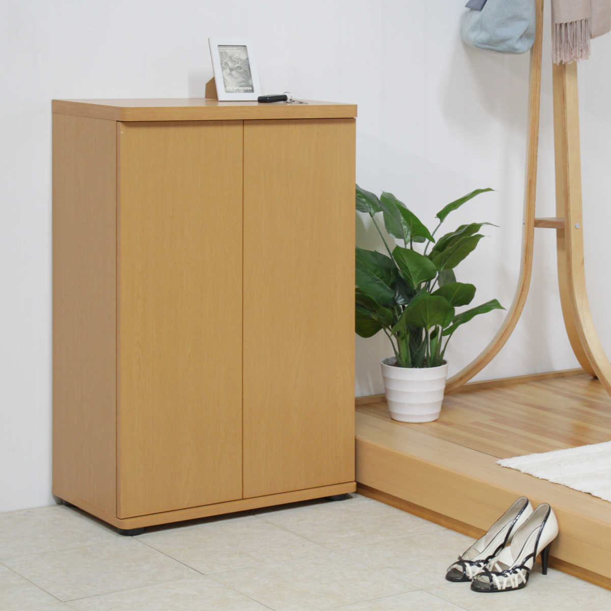 ミヤグチ企販 下駄箱 幅59.5cm 6段 可動式 木製 （ シューズボックス