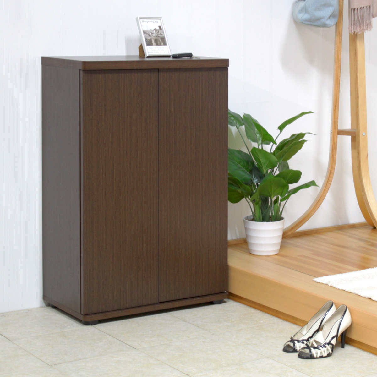 ミヤグチ企販 下駄箱 幅59.5cm 6段 可動式 木製 （ シューズボックス