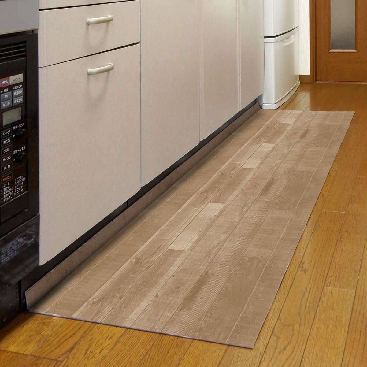 キッチンマット 木目調 L字型 57×180c...の詳細画像3