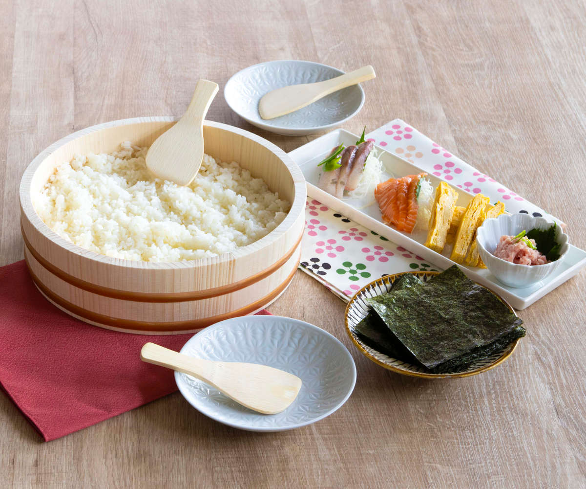 パール金属 寿司桶 27cm おウチで楽しい 手巻き寿司桶 4点セット