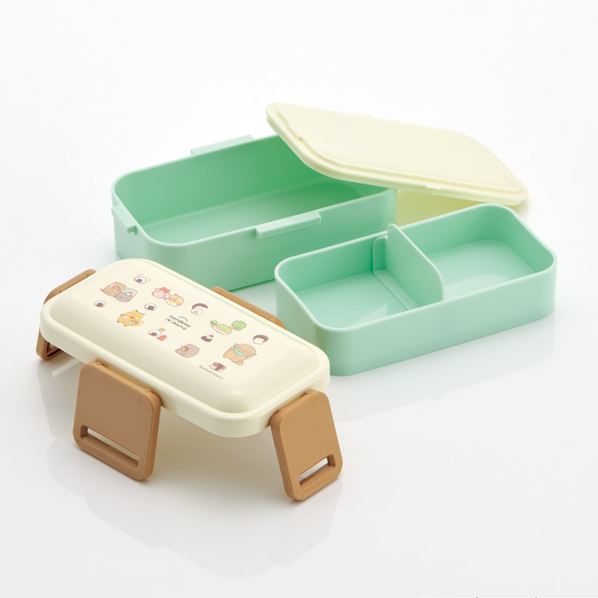 スケーター 弁当箱 600ml 抗菌2段ふわっと弁当箱 なんでもいきもの